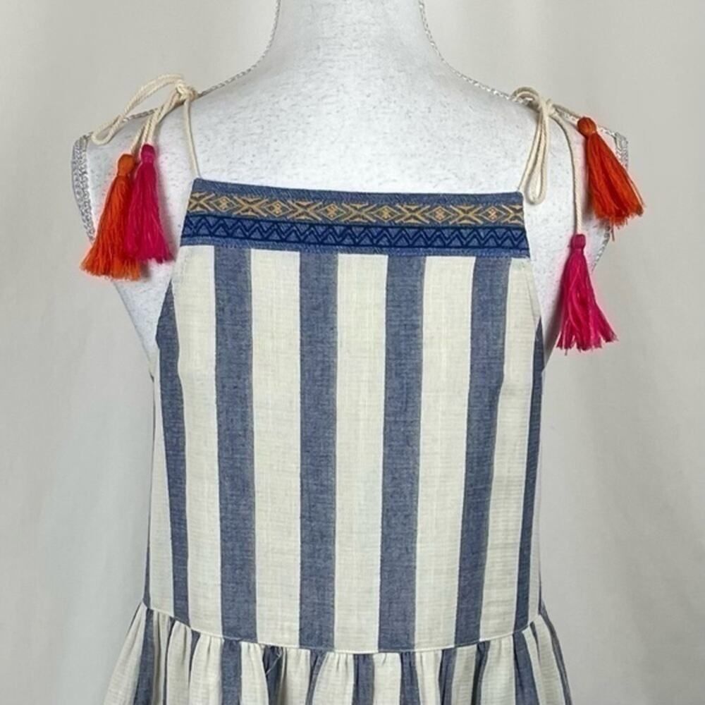Altar’d State Blue White Striped Cotton Dress NWOT Size S Bohemian Festival - Picture 6 of 11
